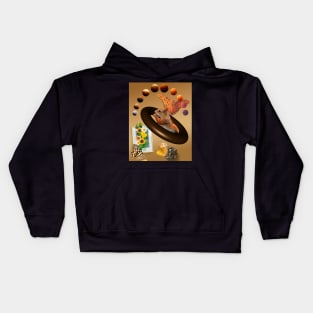 Squirrel in Space Collage Kids Hoodie